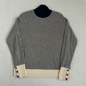 rag & bone Wool/Cashmere Turtleneck Sweater Grey/Navy/Cream Size Small